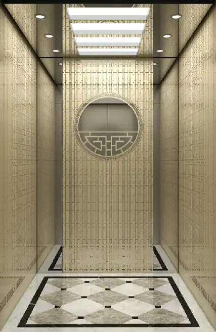 Luxurious Champagne Gold Passenger Elevator