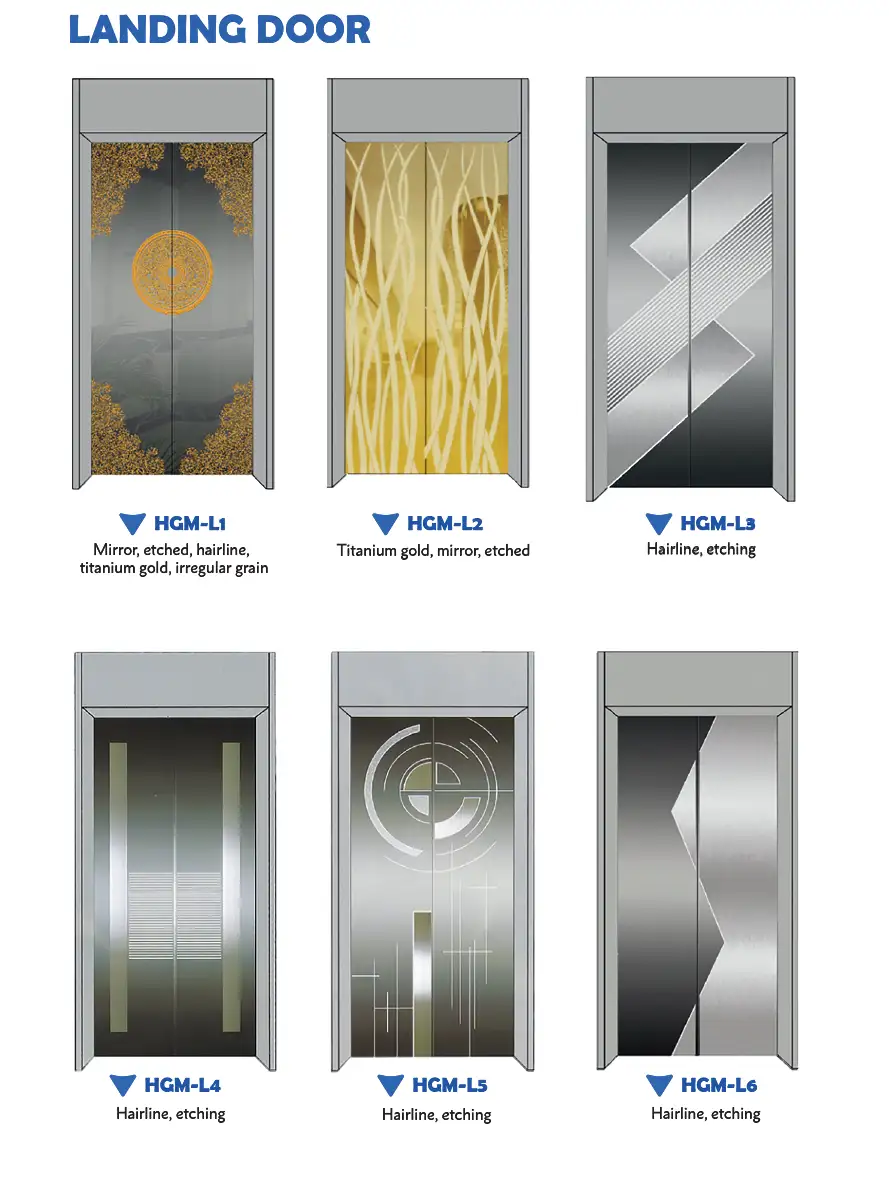 different designs of elevator landing door
